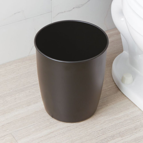 mDesign Small 1.5 Gallon Round Bathroom Wastebasket Garbage Bin ...